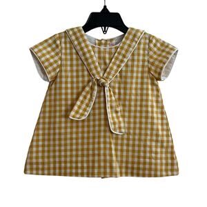 Yellow Gingham Kids Top
